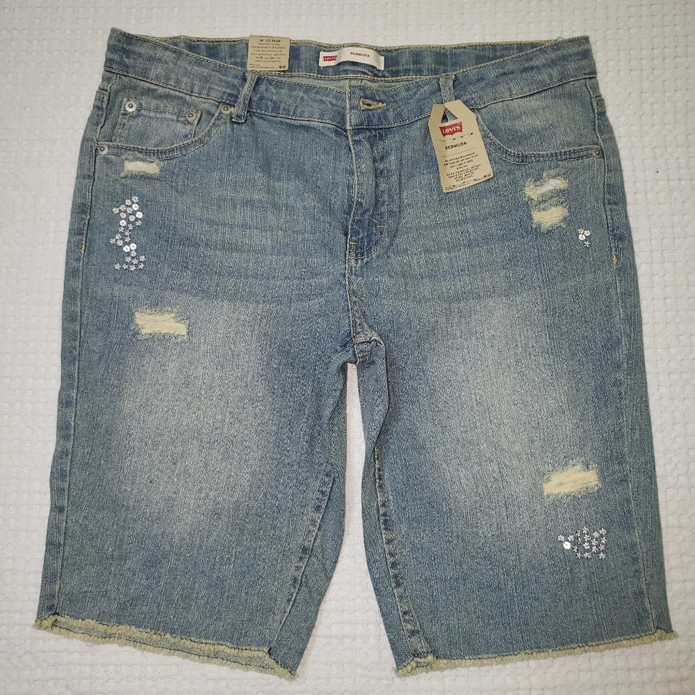 Levis Girls sequins bermuda shorts